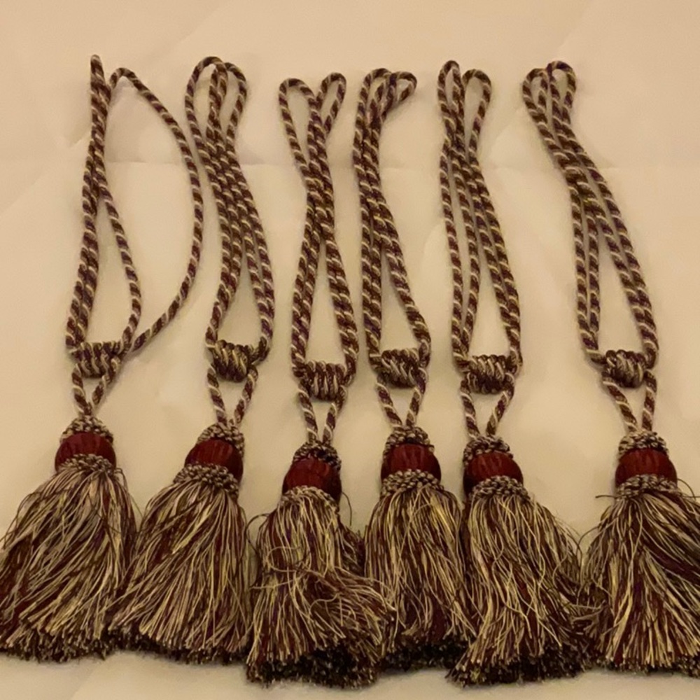 Drapery tie backs, selling 6 but will sell them in two’s.